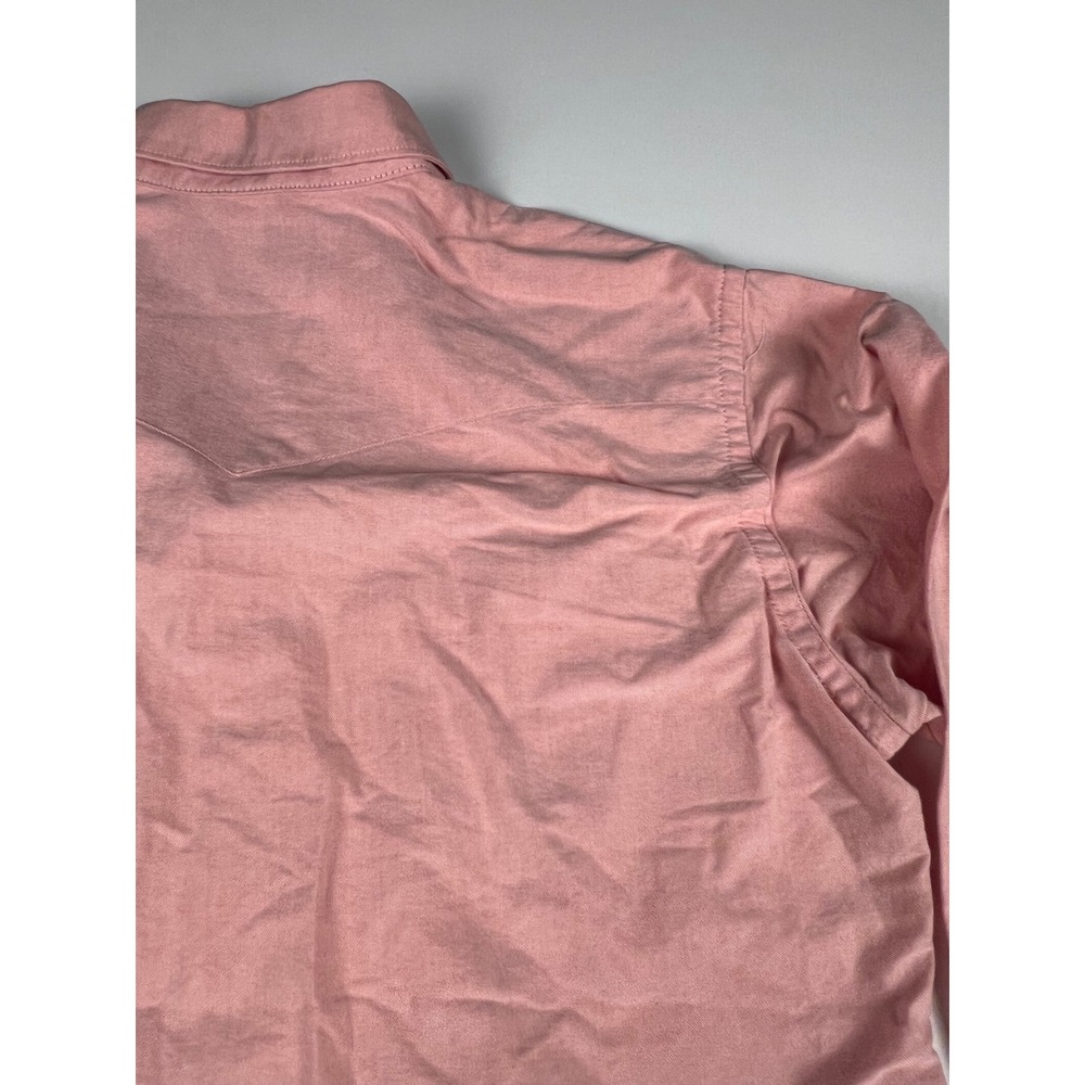 Wrangler Gold Mens 16 1/2x34 Pink Button Down Long Sleeve Shirt USA Made - Picture 16 of 16